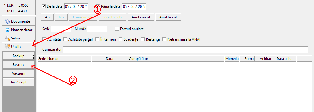 Restore in IceFact